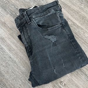 Zara Slim Distressed Black Skinny Midrise